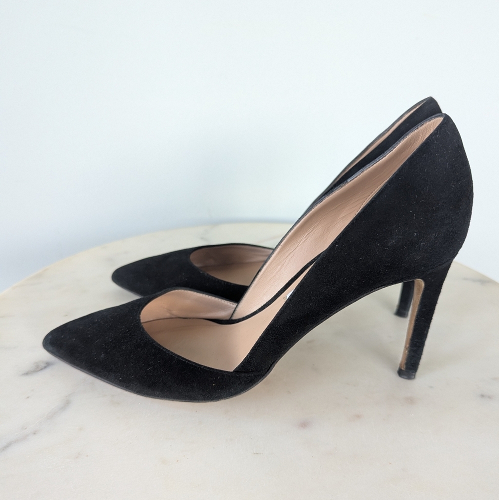 Diane Von Furstenberg Classic Black Suede Pointed Toe Heel - Picture 7 of 9